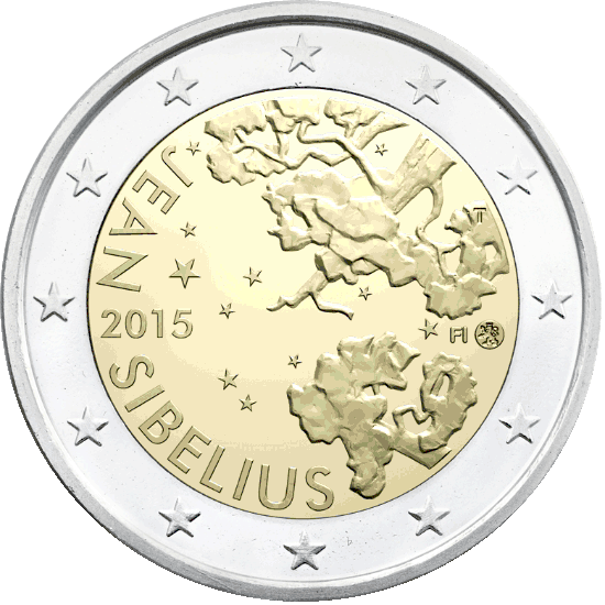 Finland 2 euro 2015 150 jaar Jean Sibelius UNC
